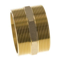 Espiga doble G2 1/2'' latón junta plana 16bar (224.8psi) 76mm hexagonal