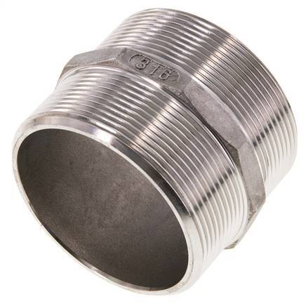 Espiga doble G2 1/2'' Acero inoxidable Junta plana 16bar (224.8psi) 78mm Hex.