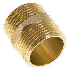 Espiga doble G1'' latón junta plana 16bar (224.8psi) 33mm hexagonal