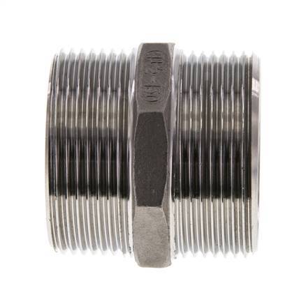 Espiga doble G1 1/2'' Acero inoxidable Junta plana 16bar (224.8psi) 51mm Hex.