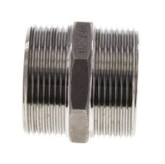 Espiga doble G1 1/2'' Acero inoxidable Junta plana 16bar (224.8psi) 51mm Hex.