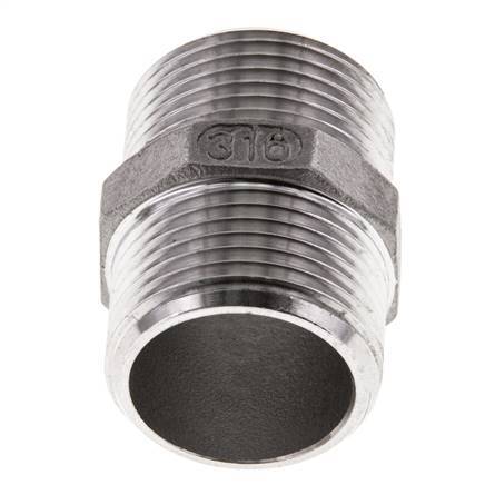 Espiga doble G3/4'' Acero inoxidable Junta plana 16bar (224.8psi) 29mm Hex.
