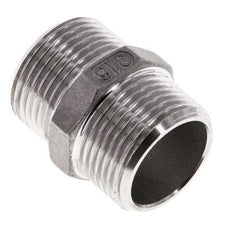 Espiga doble G3/4'' Acero inoxidable Junta plana 16bar (224.8psi) 29mm Hex.