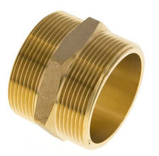Espiga doble G2'' latón junta plana 16bar (224.8psi) 60mm hexagonal