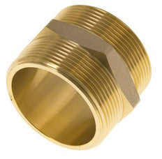 Espiga doble G2'' latón junta plana 16bar (224.8psi) 60mm hexagonal