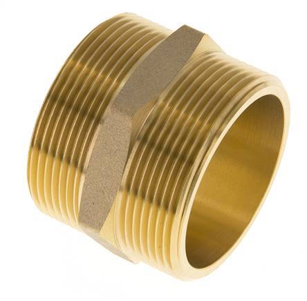 Espiga doble G2'' latón junta plana 16bar (224.8psi) 60mm hexagonal