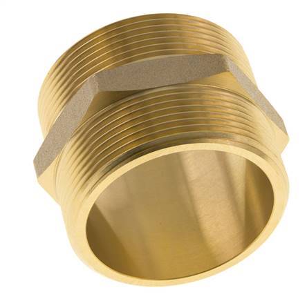 Espiga doble G2'' latón junta plana 16bar (224.8psi) 60mm hexagonal