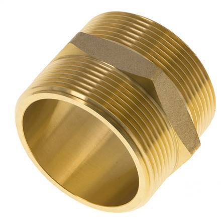 Espiga doble G2'' latón junta plana 16bar (224.8psi) 60mm hexagonal
