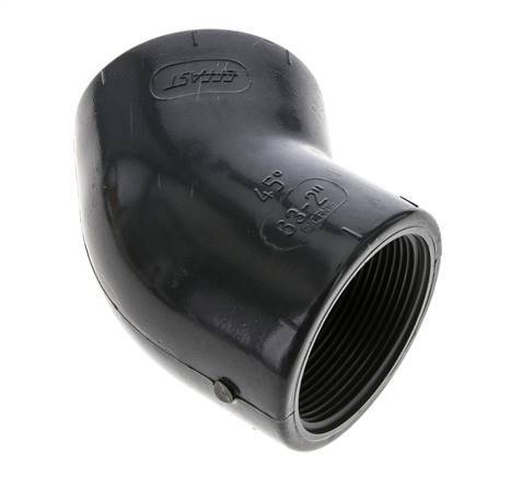 Racor acodado 45deg Rp2'' Hembra PVC-U 16bar (224.8psi) EN 1452-3