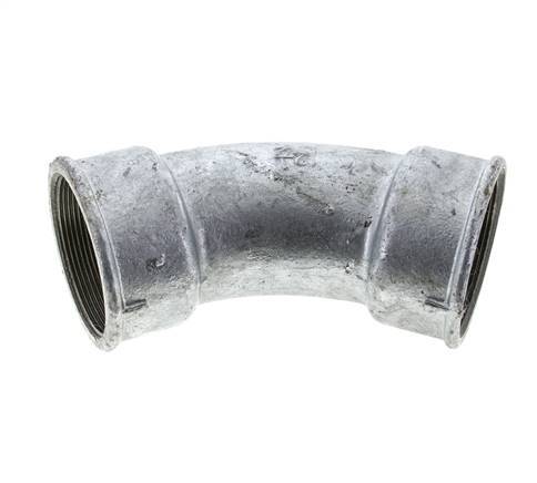 45deg Angled Fitting Rp2 1/2'' Female Cast Iron 25bar (351.25psi)