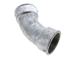 45deg Angled Fitting Rp2 1/2'' Female Cast Iron 25bar (351.25psi)