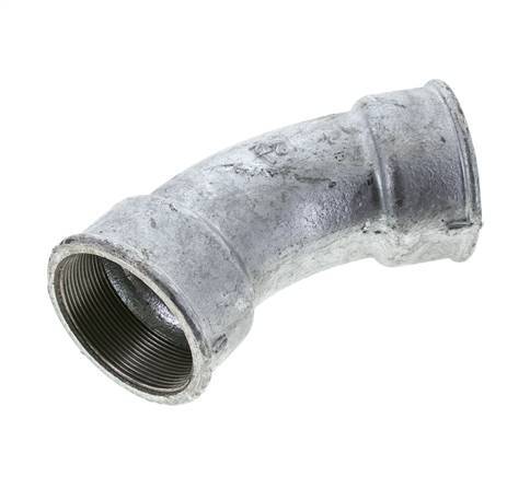 45deg Angled Fitting Rp2 1/2'' Female Cast Iron 25bar (351.25psi)