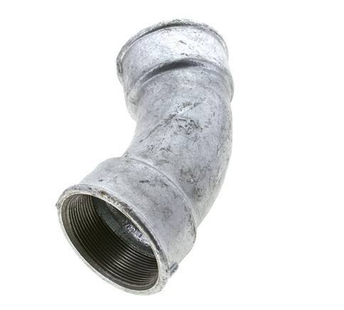 45deg Angled Fitting Rp2 1/2'' Female Cast Iron 25bar (351.25psi)