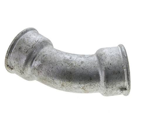 Racor acodado 45deg Rp1 1/2'' Hembra Hierro fundido 25bar (351.25psi)