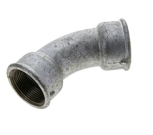 Racor acodado 45deg Rp1 1/2'' Hembra Hierro fundido 25bar (351.25psi)
