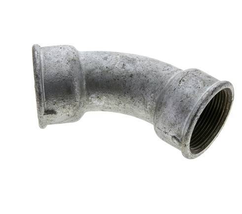 Racor acodado 45deg Rp1 1/2'' Hembra Hierro fundido 25bar (351.25psi)