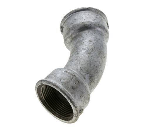 Racor acodado 45deg Rp1 1/2'' Hembra Hierro fundido 25bar (351.25psi)