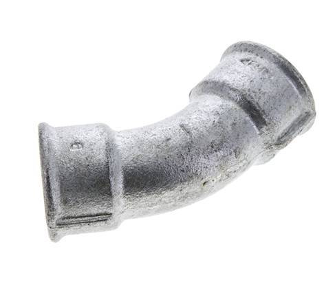 Racor acodado 45deg Rp1'' Hembra Hierro fundido 25bar (351.25psi)
