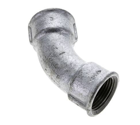 Racor acodado 45deg Rp1'' Hembra Hierro fundido 25bar (351.25psi)