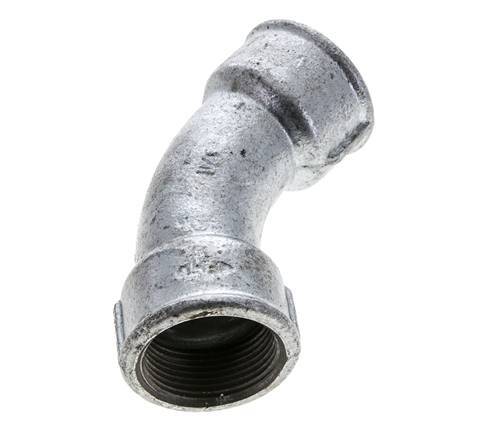 Racor acodado 45deg Rp1 1/4'' Hembra Hierro fundido 25bar (351.25psi)
