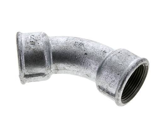 Racor acodado 45deg Rp1 1/4'' Hembra Hierro fundido 25bar (351.25psi)