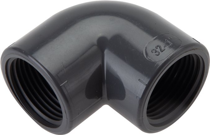 90deg Angled Fitting Rp1'' Female PVC-U 16bar (224.8psi) EN 1452-3 [2 Pieces]