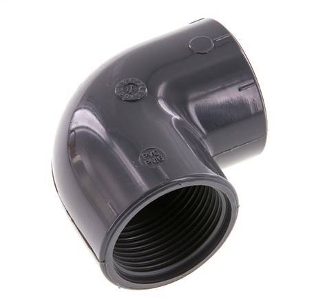 90deg Angled Fitting Rp1 1/4'' Female PVC-U 16bar (224.8psi) EN 1452-3 [2 Pieces]