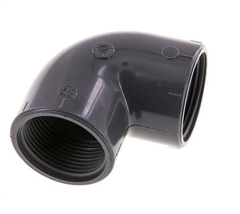 90deg Angled Fitting Rp1 1/4'' Female PVC-U 16bar (224.8psi) EN 1452-3 [2 Pieces]