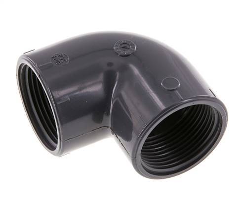 90deg Angled Fitting Rp1 1/4'' Female PVC-U 16bar (224.8psi) EN 1452-3 [2 Pieces]
