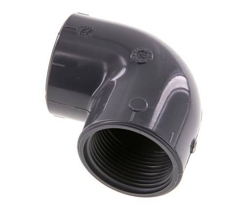 90deg Angled Fitting Rp1 1/4'' Female PVC-U 16bar (224.8psi) EN 1452-3 [2 Pieces]