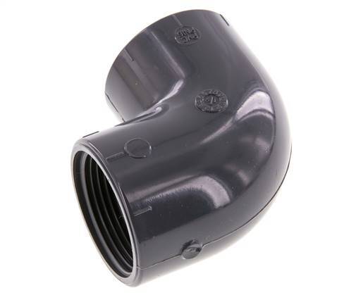 90deg Angled Fitting Rp1 1/4'' Female PVC-U 16bar (224.8psi) EN 1452-3 [2 Pieces]