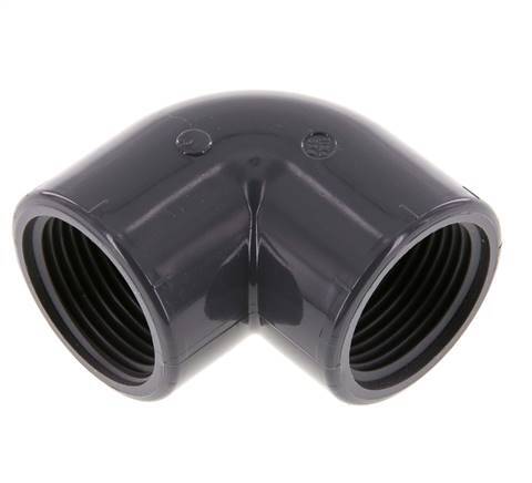 90deg Angled Fitting Rp1'' Female PVC-U 16bar (224.8psi) EN 1452-3 [2 Pieces]