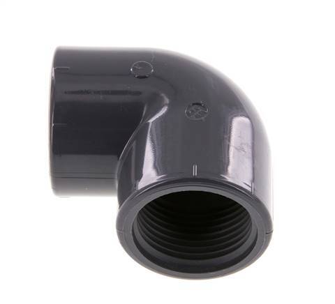90deg Angled Fitting Rp1'' Female PVC-U 16bar (224.8psi) EN 1452-3 [2 Pieces]