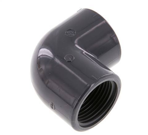 90deg Angled Fitting Rp1'' Female PVC-U 16bar (224.8psi) EN 1452-3 [2 Pieces]