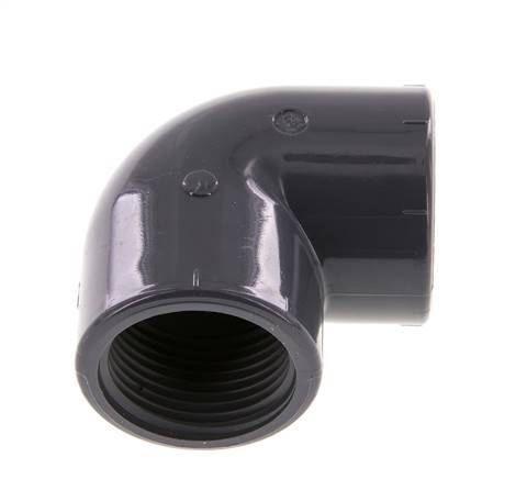 90deg Angled Fitting Rp1'' Female PVC-U 16bar (224.8psi) EN 1452-3 [2 Pieces]
