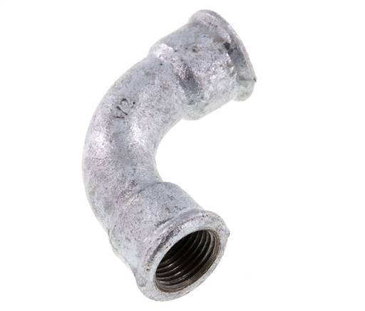 90deg Angled Fitting Rp1/2'' Female Long Cast Iron 25bar (351.25psi) [2 Pieces]