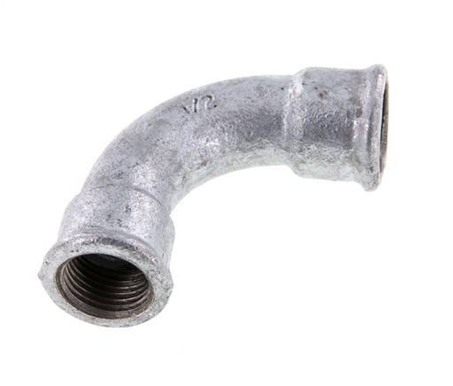 90deg Angled Fitting Rp1/2'' Female Long Cast Iron 25bar (351.25psi) [2 Pieces]