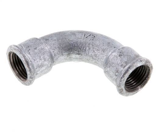 90deg Angled Fitting Rp1/2'' Female Long Cast Iron 25bar (351.25psi) [2 Pieces]