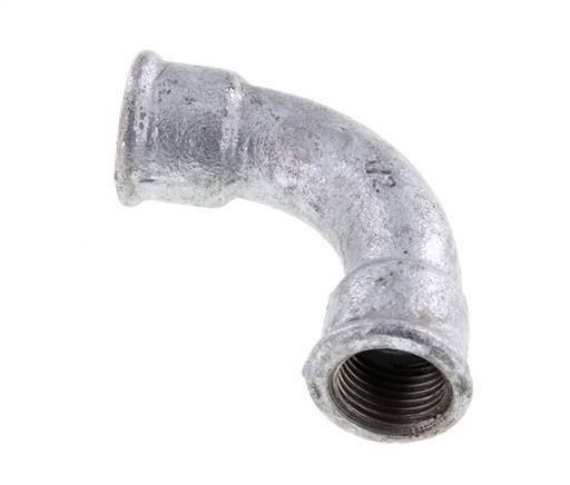 90deg Angled Fitting Rp1/2'' Female Long Cast Iron 25bar (351.25psi) [2 Pieces]