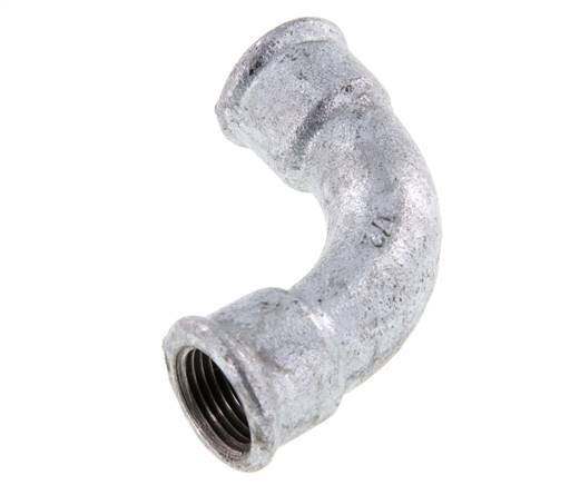 90deg Angled Fitting Rp1/2'' Female Long Cast Iron 25bar (351.25psi) [2 Pieces]