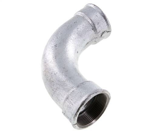Racor acodado 90deg Rp2'' Hembra Hierro fundido largo 25bar (351.25psi)