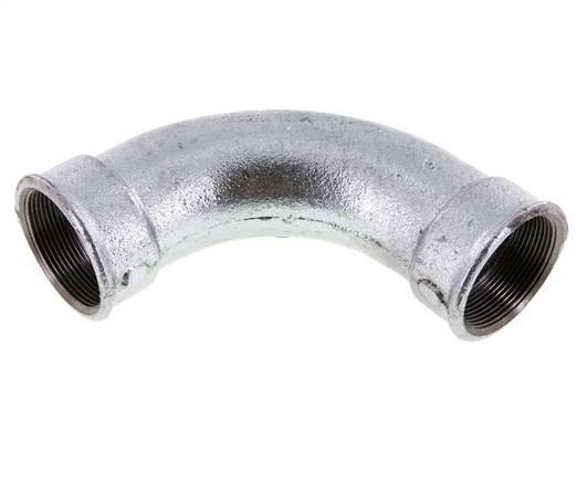 Racor acodado 90deg Rp2'' Hembra Hierro fundido largo 25bar (351.25psi)