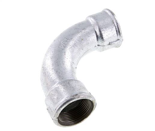 Racor acodado 90deg Rp1 1/4'' Hembra Hierro fundido largo 25bar (351.25psi)