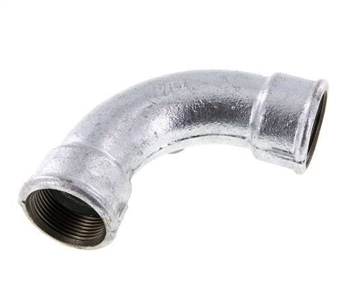 Racor acodado 90deg Rp1 1/4'' Hembra Hierro fundido largo 25bar (351.25psi)