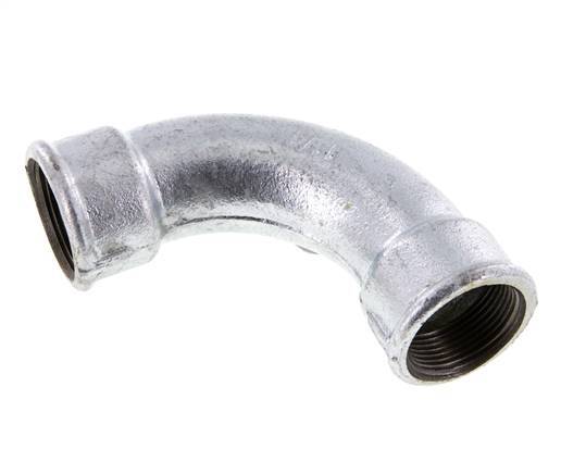 Racor acodado 90deg Rp1 1/4'' Hembra Hierro fundido largo 25bar (351.25psi)
