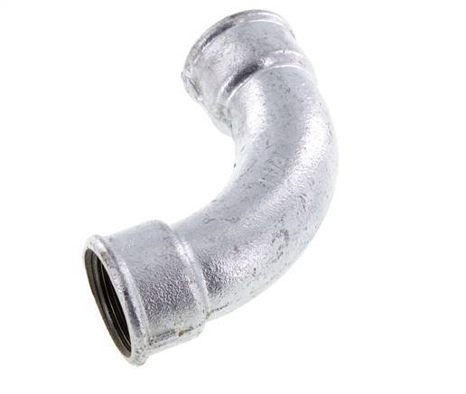 Racor acodado 90deg Rp1 1/4'' Hembra Hierro fundido largo 25bar (351.25psi)