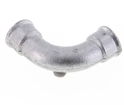 Racor acodado 90deg Rp1'' Hembra Hierro fundido largo 25bar (351.25psi)