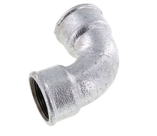Racor acodado 90deg Rp1 1/4'' Hembra Hierro fundido corto 25bar (351.25psi)
