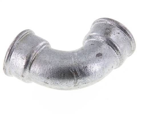 Racor acodado 90deg Rp1 1/2'' Hembra Hierro fundido corto 25bar (351.25psi)