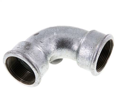 Racor acodado 90deg Rp1 1/2'' Hembra Hierro fundido corto 25bar (351.25psi)
